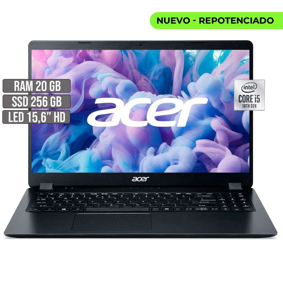 ACER - PORTATIL ACER ASPIRE 3 INTEL CORE i5-1035G1 SSD 256GB RAM 20GB LED 15,6 HD