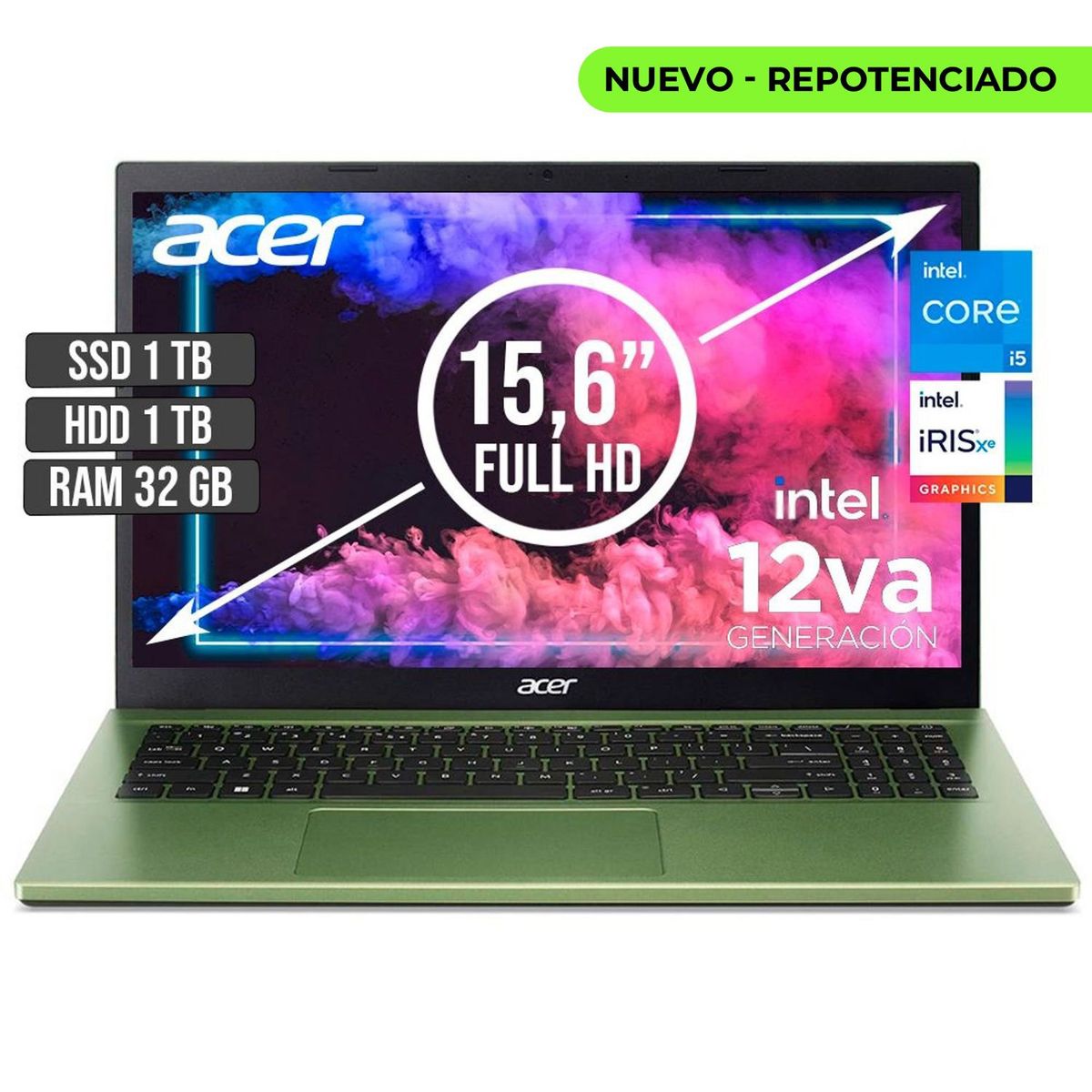 ACER - Portátil Acer Aspire Intel Core I5 1TB+1TB 32GB Ram 15.6" FHD