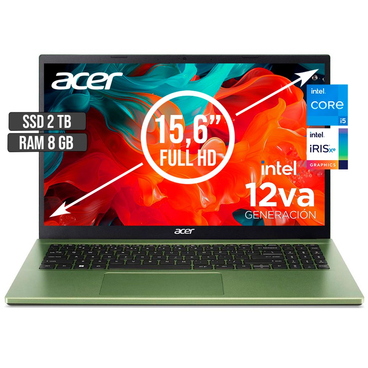 ACER - PORTATIL ACER ASPIRE INTEL CORE I5-1235U SSD 2TB RAM 8GB LED 15,6 FHD