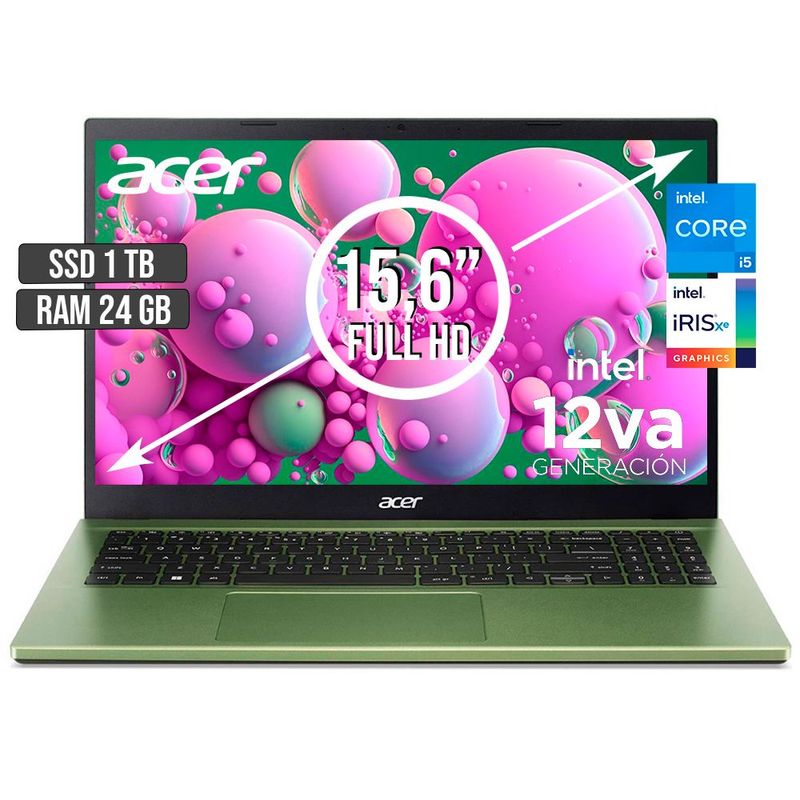 ACER - PORTATIL ACER ASPIRE INTEL CORE I5-1235U SSD 1TB RAM 24GB LED 15,6 FHD
