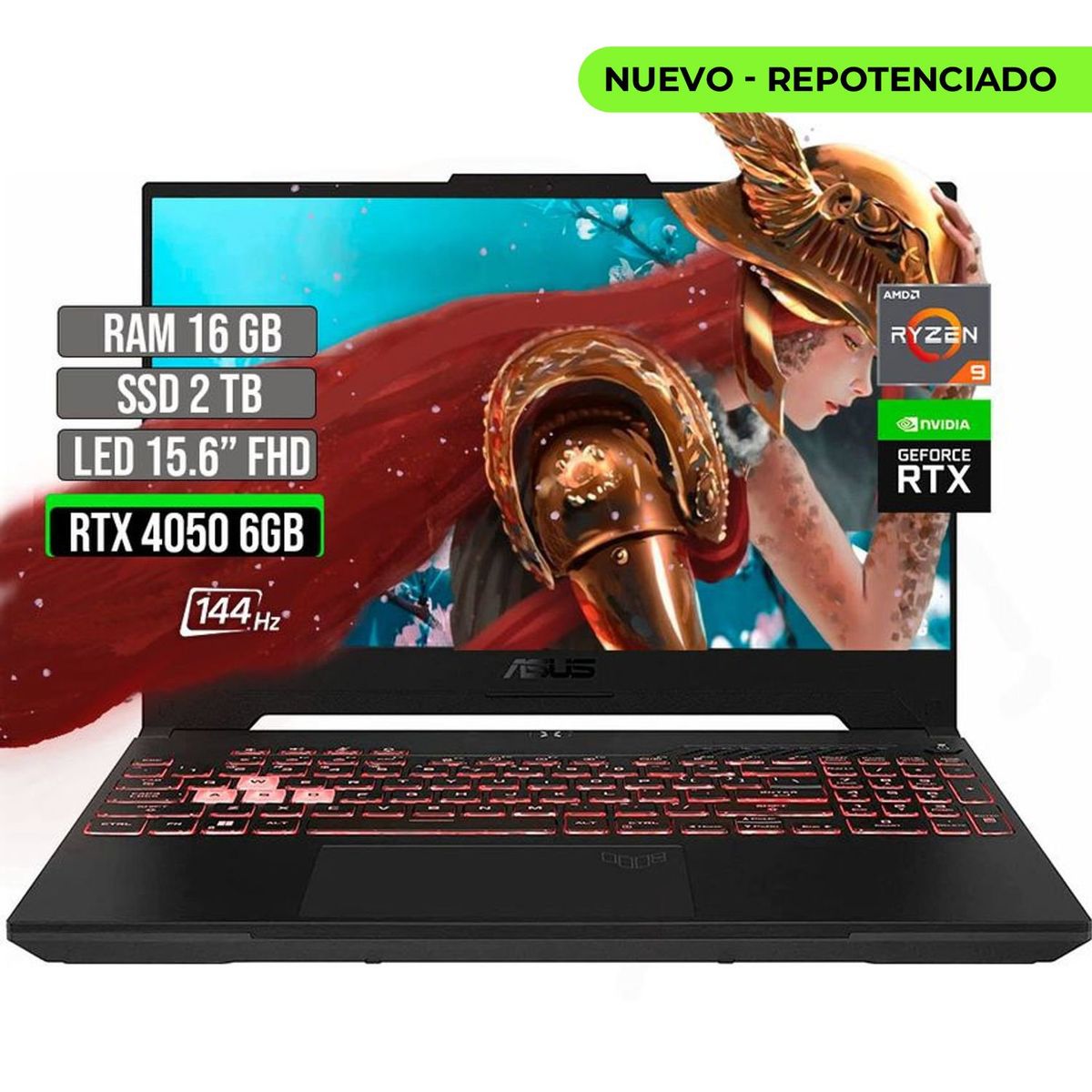 ASUS - ASUS TUF AMD RYZEN 9-7940HS SSD 2TB RAM 16GB RTX 4050 6GB LED 15.6" FHD 144 Hz