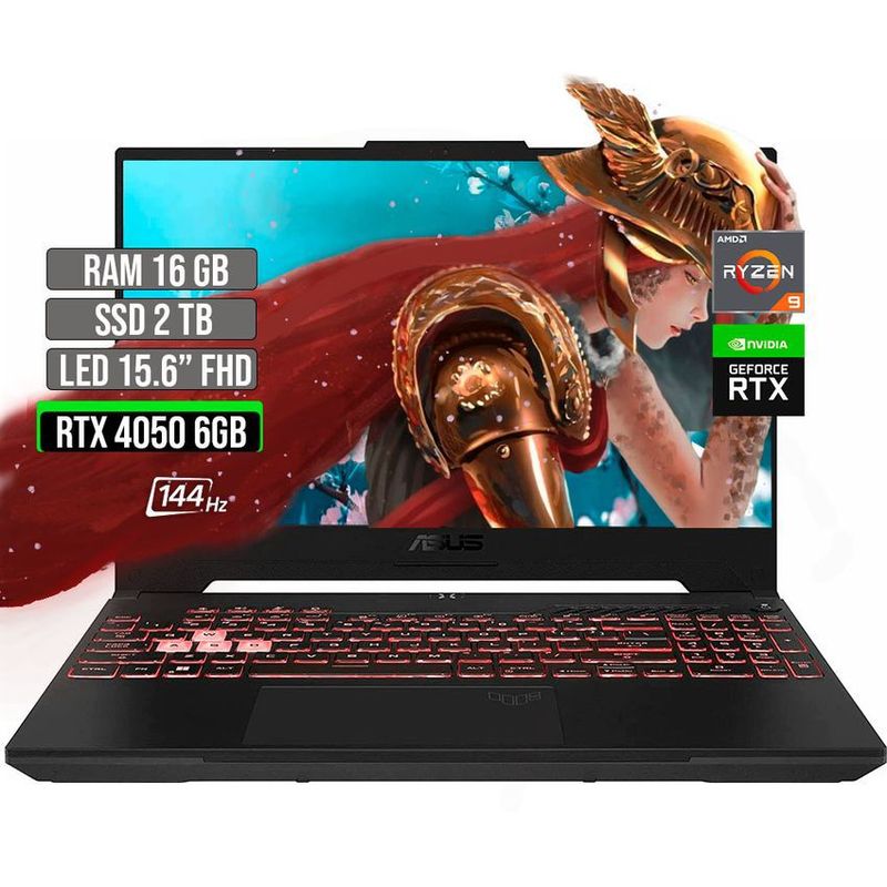 ASUS - ASUS TUF AMD RYZEN 9-7940HS SSD 2TB RAM 16GB RTX 4050 6GB LED 15.6" FHD 144 Hz