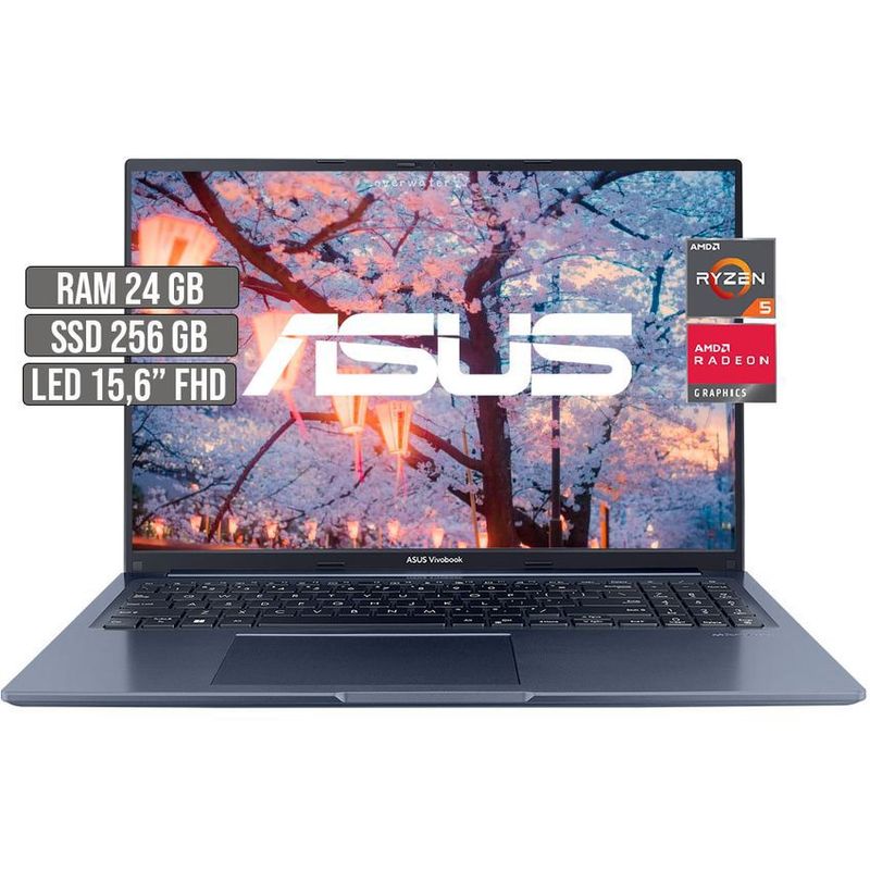 ASUS - ASUS VIVOBOOK AMD RYZEN 5-5600H SSD 256GB RAM 24GB LED 16 FHD