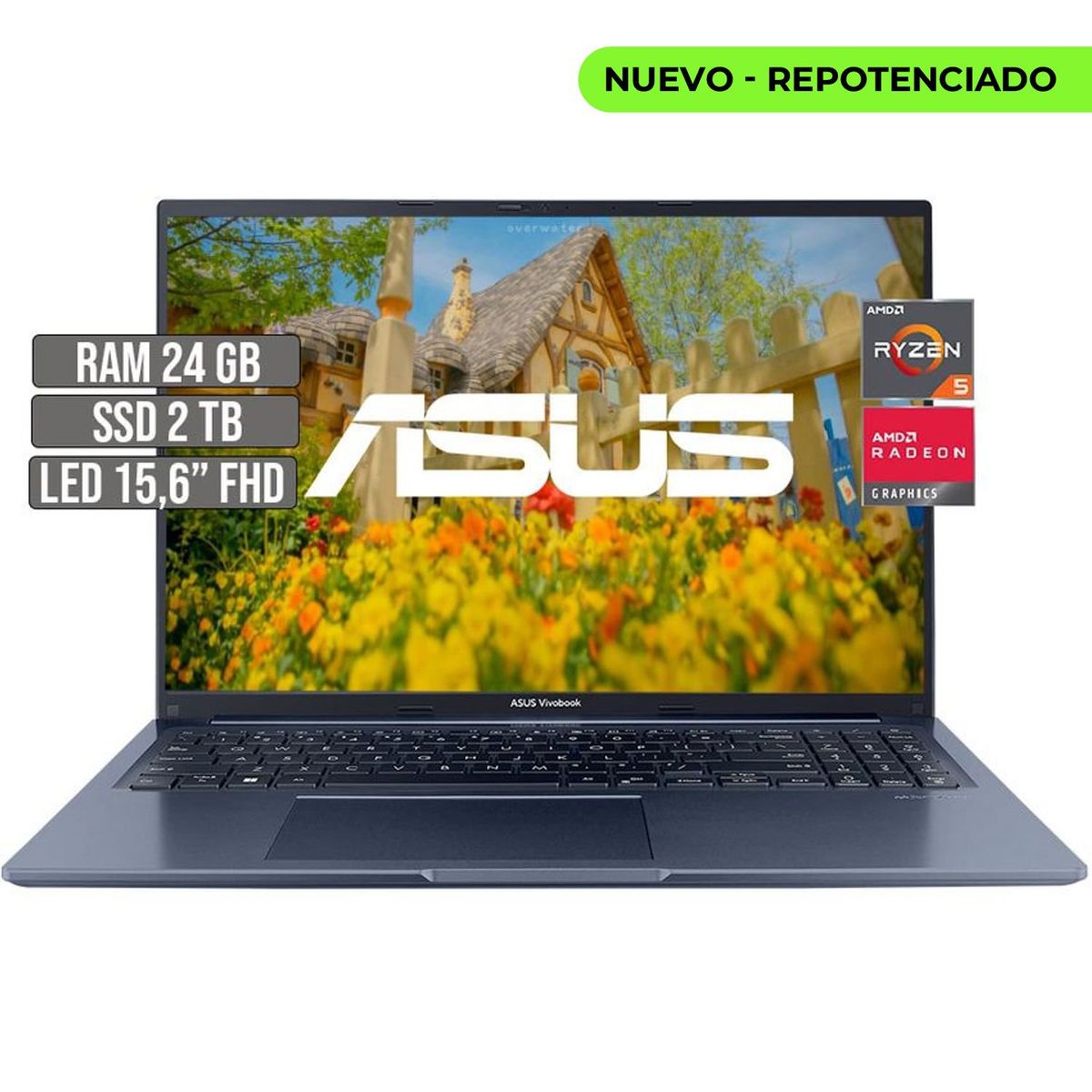 ASUS - Portátil Asus Vivobook Ryzen 5-5600H 2TB SSD 24GB RAM 16 FHD