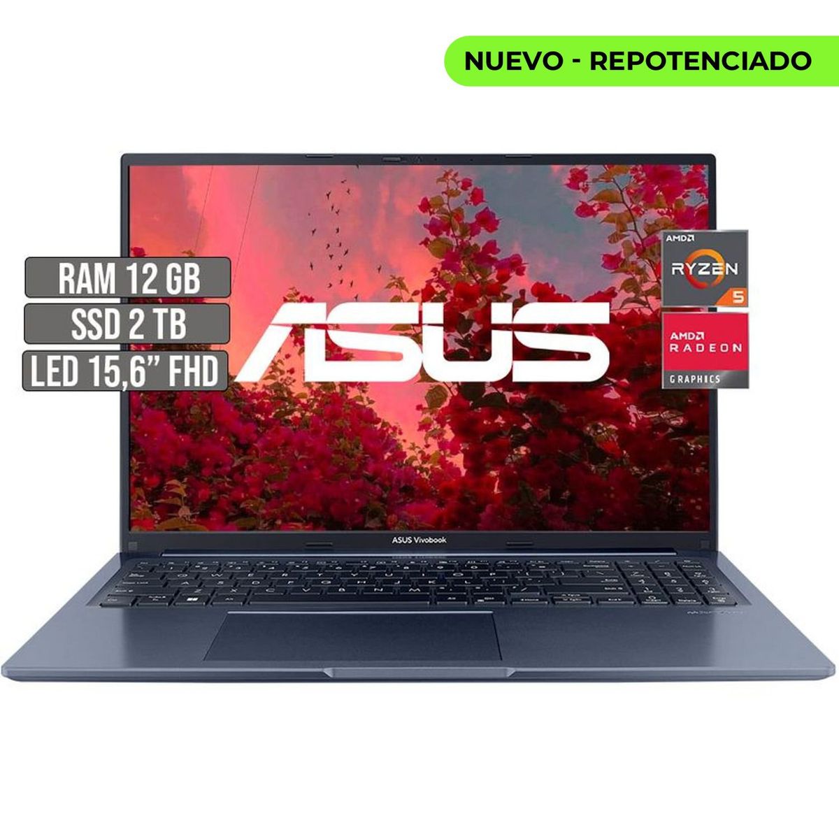 ASUS - ASUS VIVOBOOK AMD RYZEN 5-5600H SSD 2TB RAM 12GB LED 16 FHD