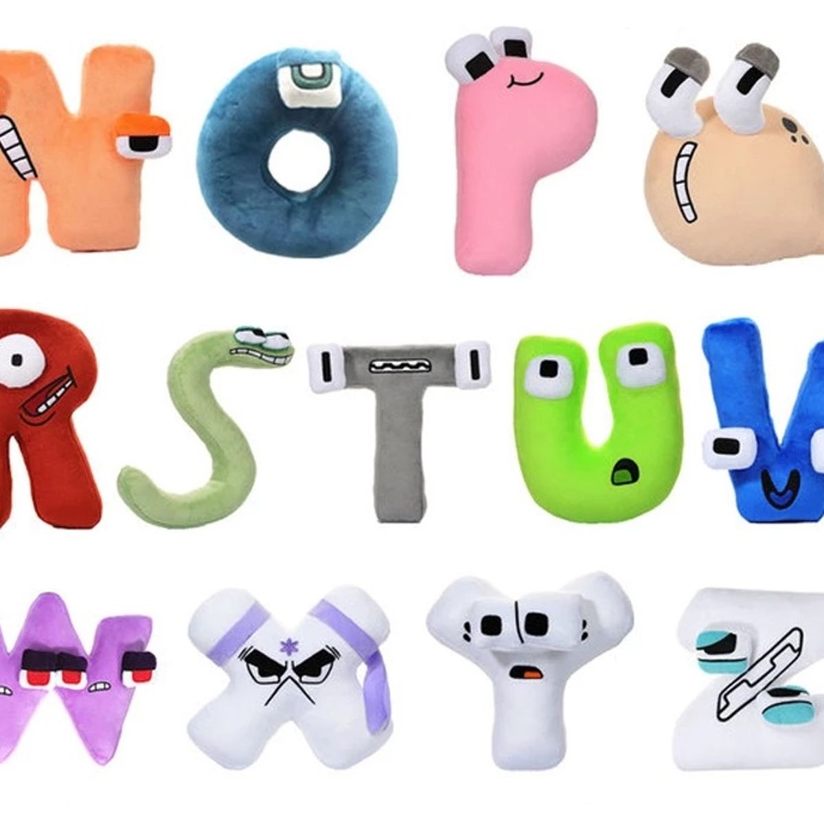 GENERICO - 13 letras del abecedario de peluche educativo infantil N-Z