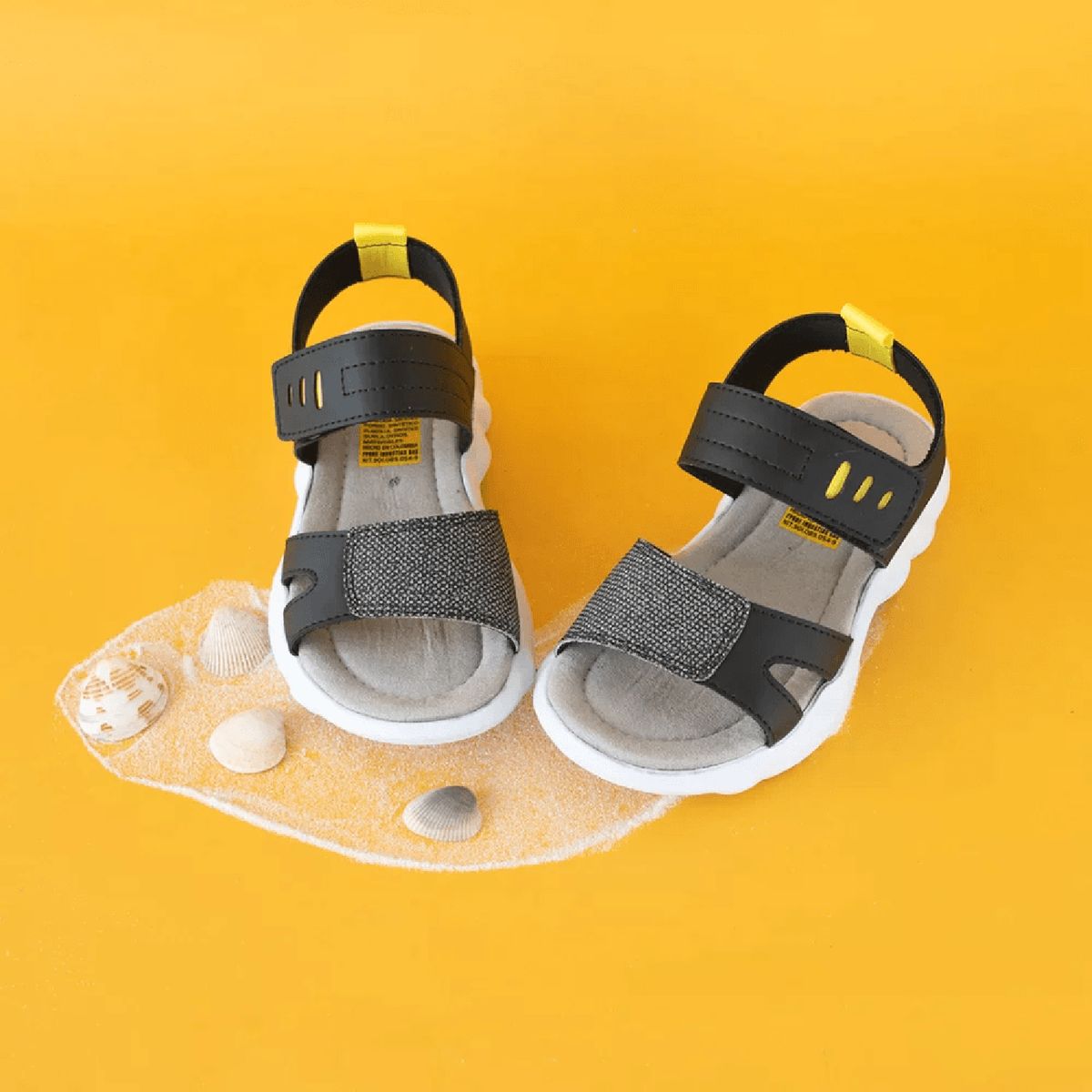 PAPOS - Sandalias Dick Negro & Gris - Negro