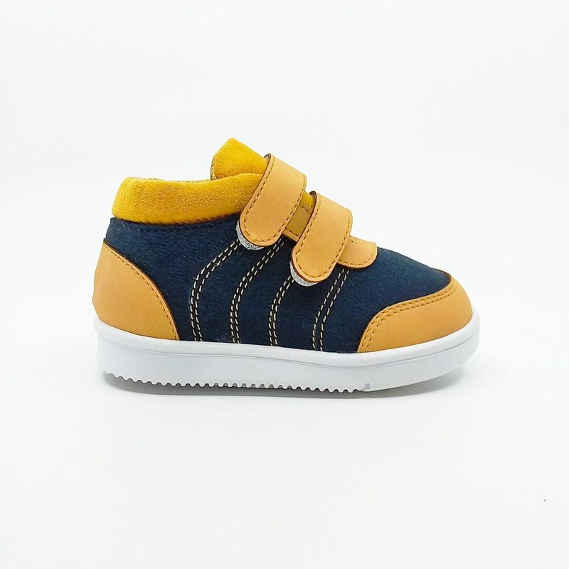 PAPOS - Botas Bebés Camilo Azul y Miel - Zapatos Bebés PAPOS - Azul