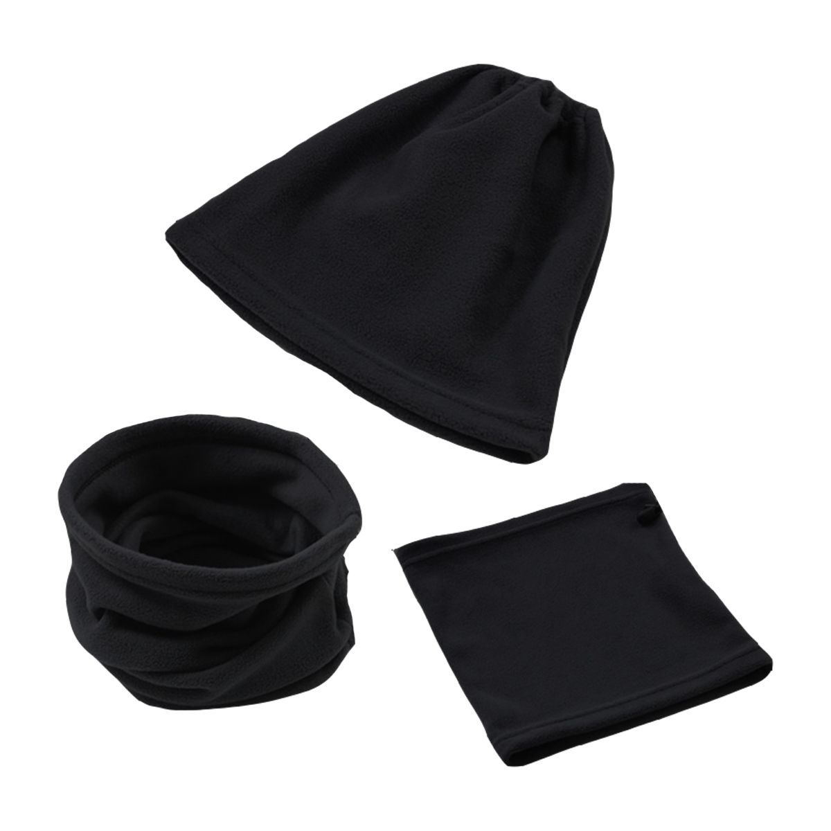 FRIOLENTA - Tapabocas protección cuello gorro frío invierno fleece - negro.