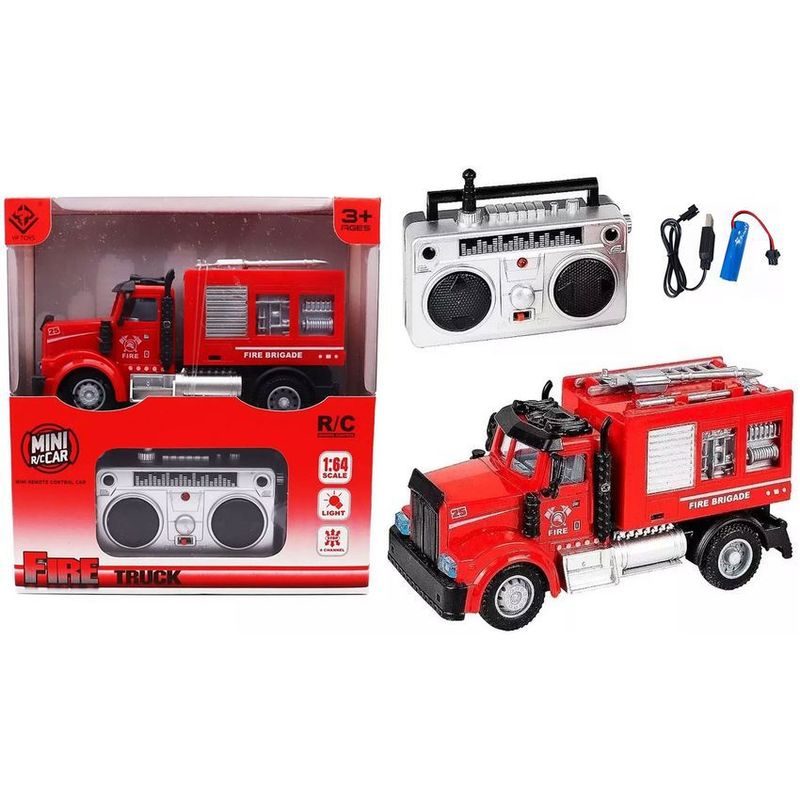 GENERICO - Carro bombero control radio recargable juguete niño infantil