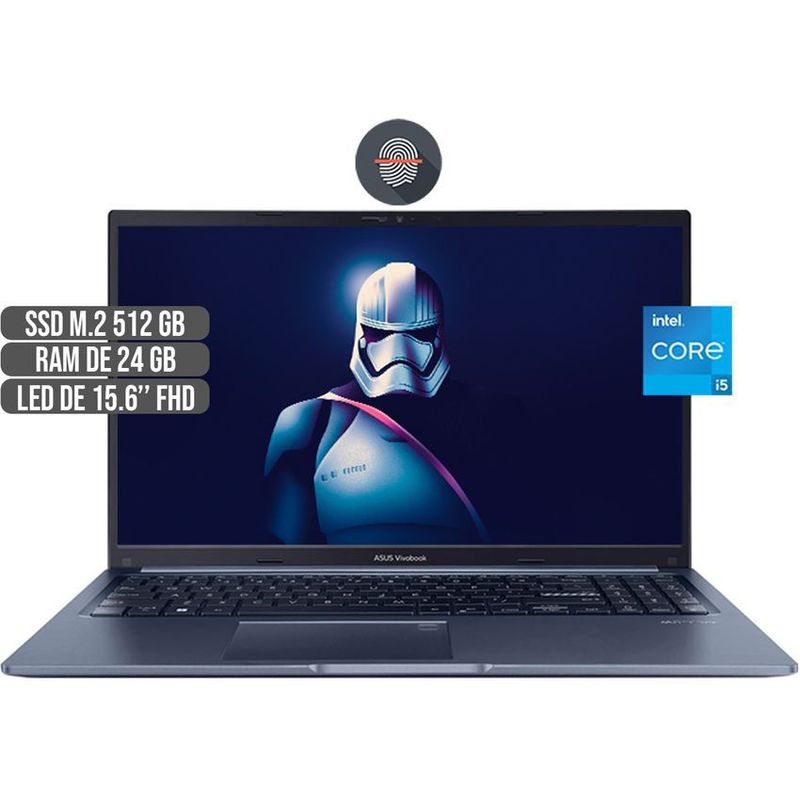 ASUS - PORTATIL ASUS INTEL CORE i5-1240P SSD 512GB RAM 24GB LED 156 FHD