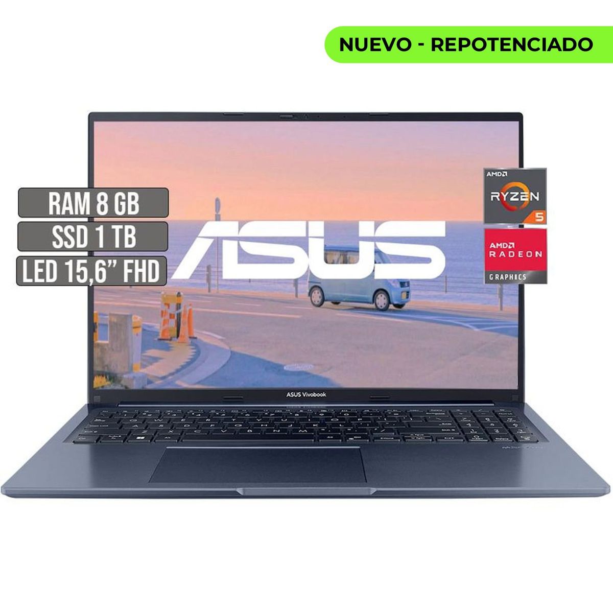 ASUS - ASUS VIVOBOOK AMD RYZEN 5-5600H SSD 1TB RAM 8GB LED 16 FHD