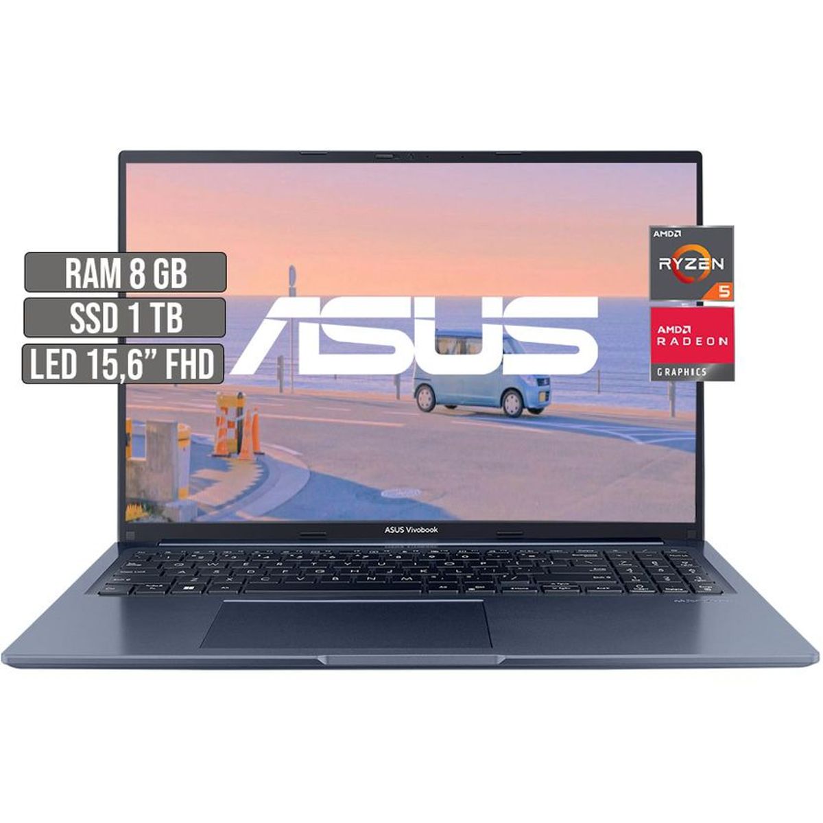 ASUS - ASUS VIVOBOOK AMD RYZEN 5-5600H SSD 1TB RAM 8GB LED 16 FHD