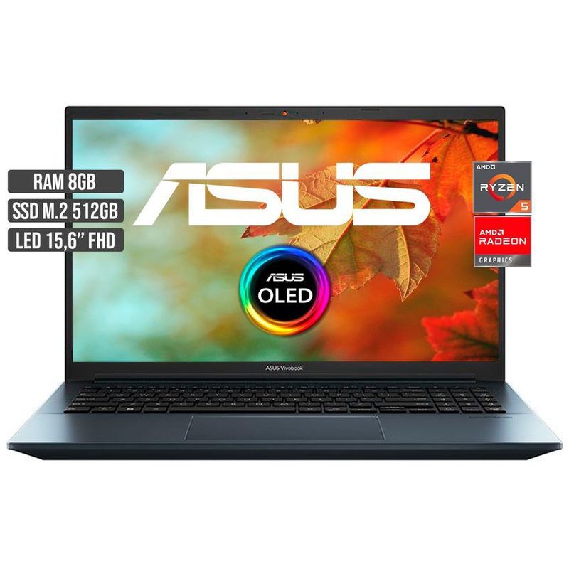 ASUS - PORTATIL ASUS VIVOBOOK AMD RYZEN 5-5600H SSD 512GB RAM 8GB 15,6 FHD