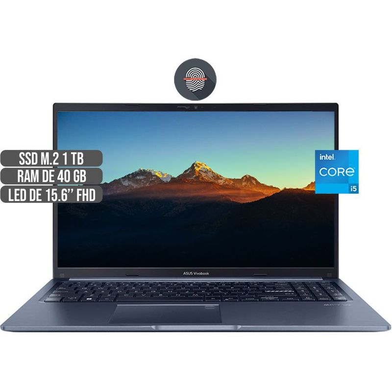 ASUS - PORTATIL ASUS INTEL CORE i5-1240P SSD 1TB  RAM 40GB LED 156 FHD
