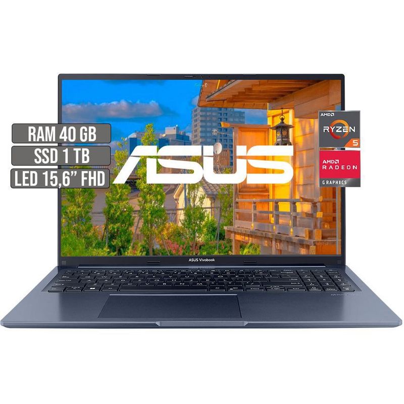 ASUS - ASUS VIVOBOOK AMD RYZEN 5-5600H SSD 1TB RAM 40GB LED 16 FHD