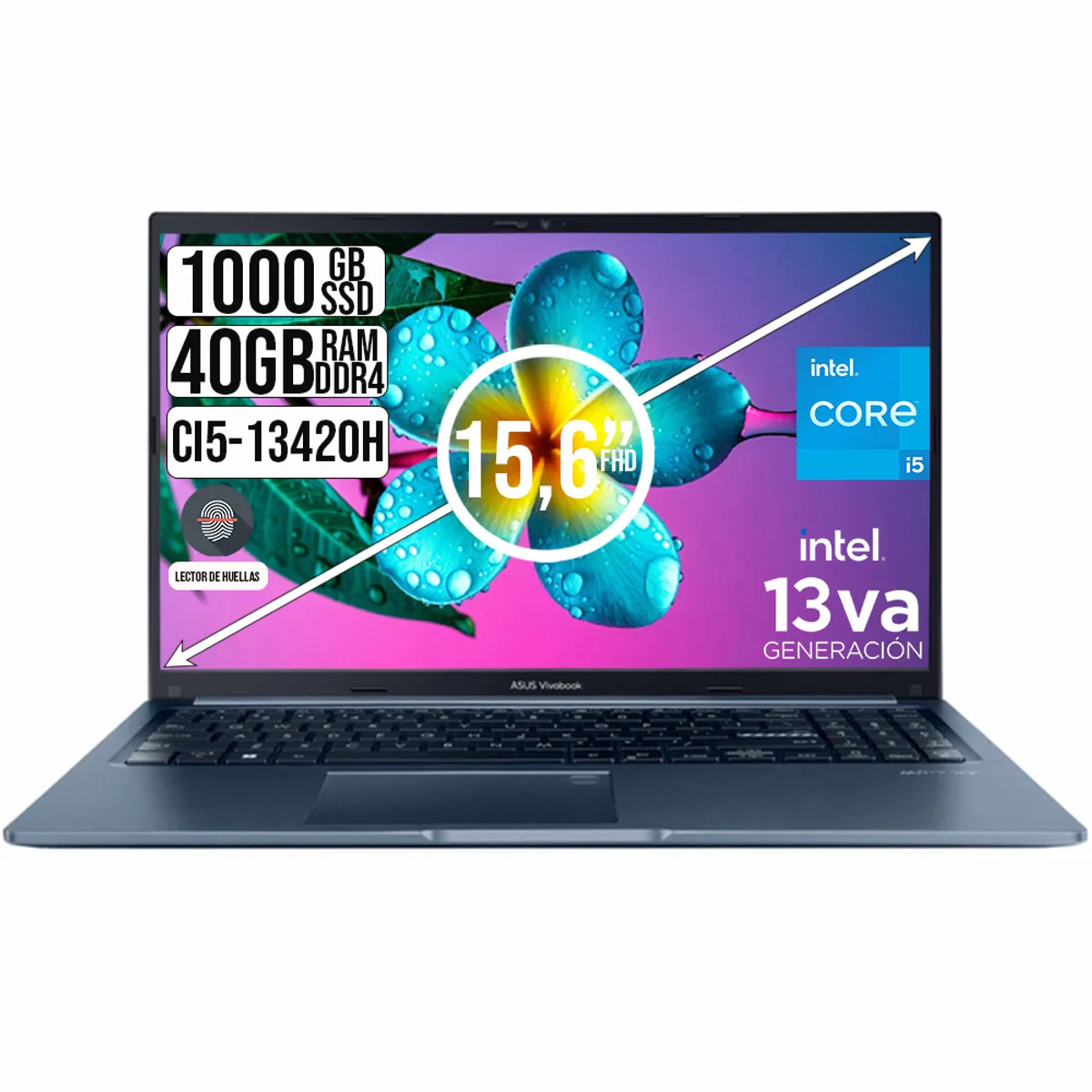 ASUS - PORTATIL ASUS INTEL CORE I5-13420H SSD 1TB RAM 40GB LED 15,6 FULL HD