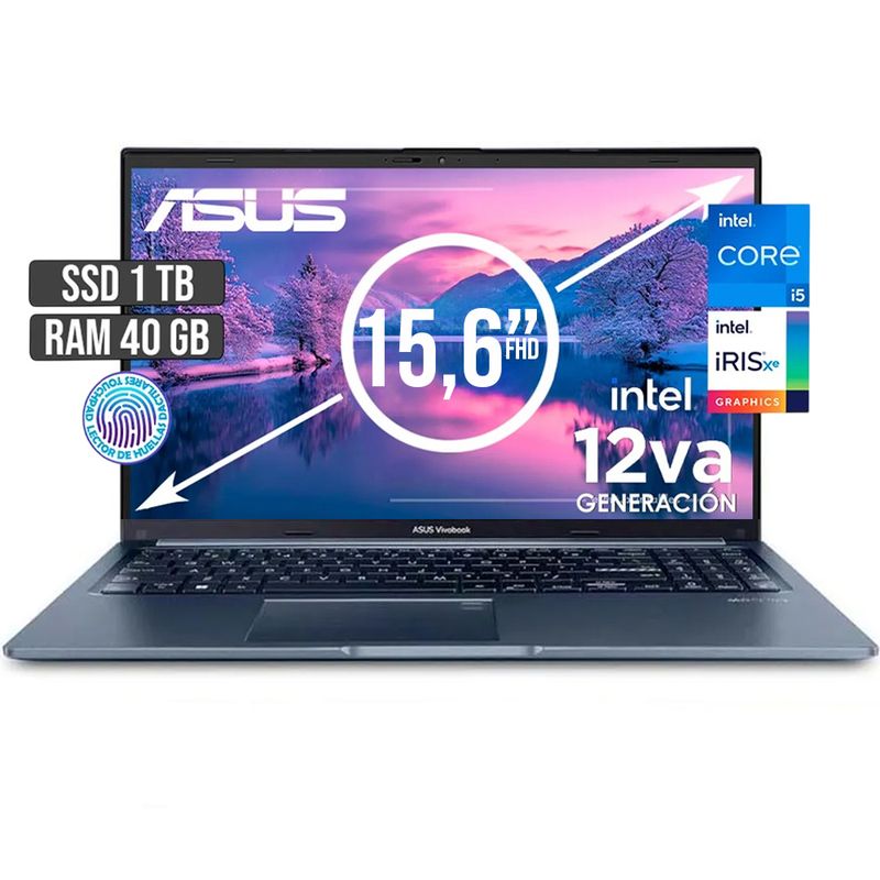 ASUS - PORTATIL ASUS INTEL CORE I5-12500H SSD 1TB RAM 40GB LED 15,6 FULL HD