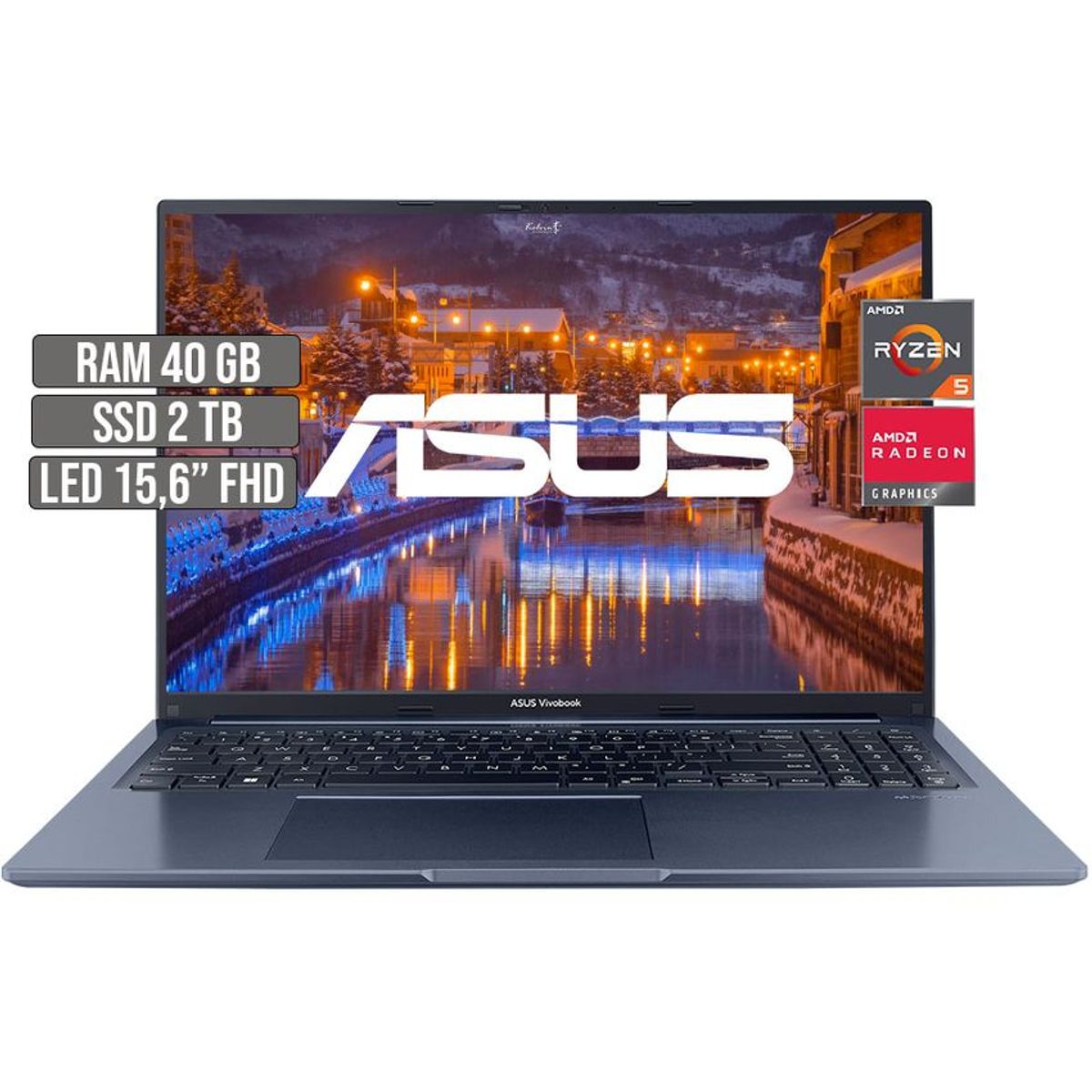 ASUS - ASUS VIVOBOOK AMD RYZEN 5-5600H SSD 2TB RAM 40GB LED 16 FHD