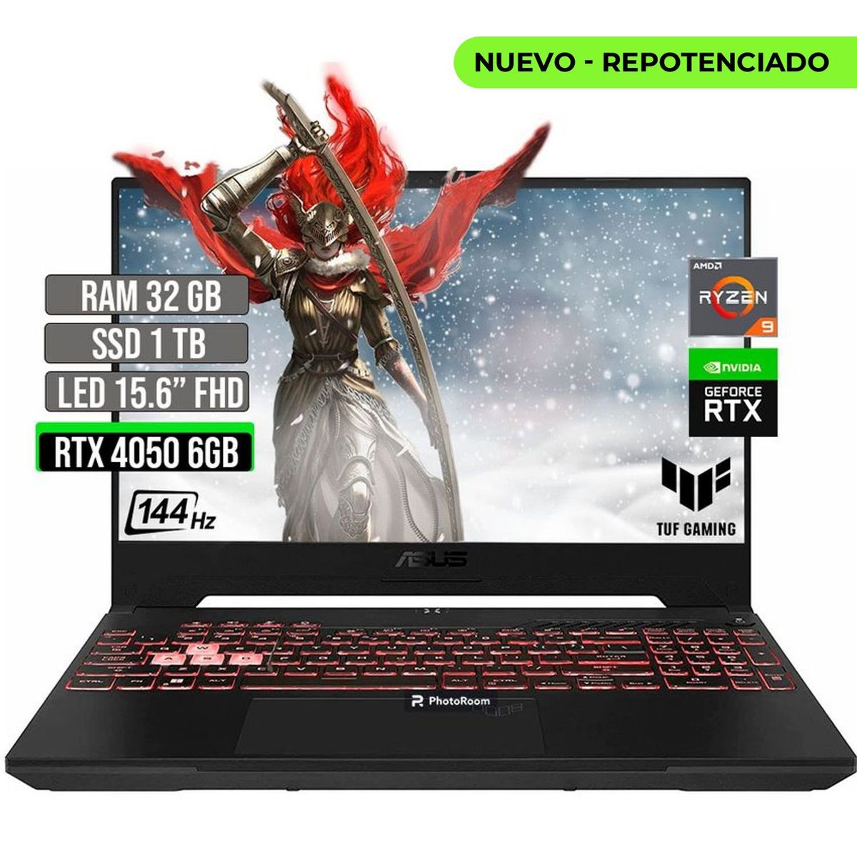 ASUS - ASUS TUF AMD RYZEN 9-7940HS SSD 1TB RAM 32GB RTX 4050 6GB LED 15.6" FHD 144 Hz