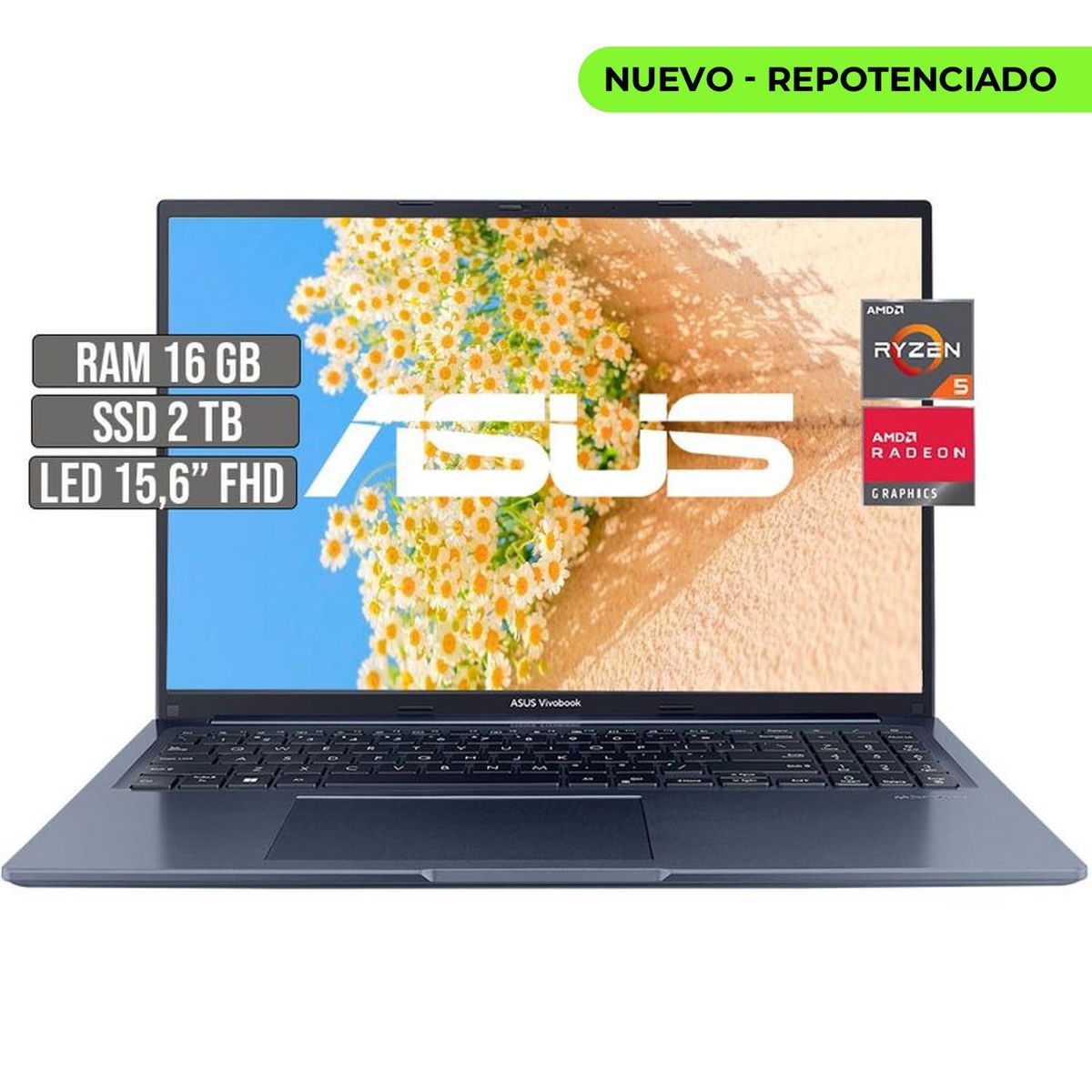 ASUS - ASUS VIVOBOOK AMD RYZEN 5-5600H SSD 2TB RAM 16GB LED 156 FHD
