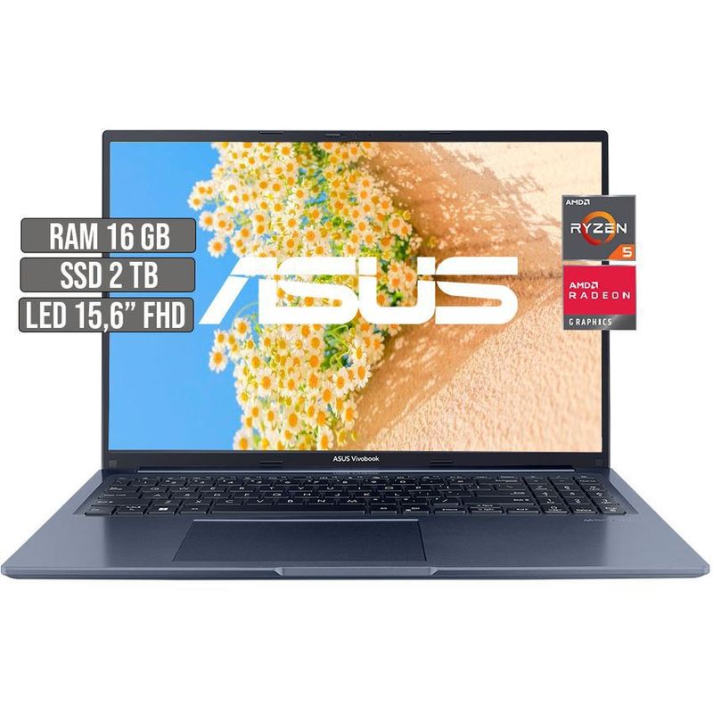 ASUS - ASUS VIVOBOOK AMD RYZEN 5-5600H SSD 2TB RAM 16GB LED 156 FHD