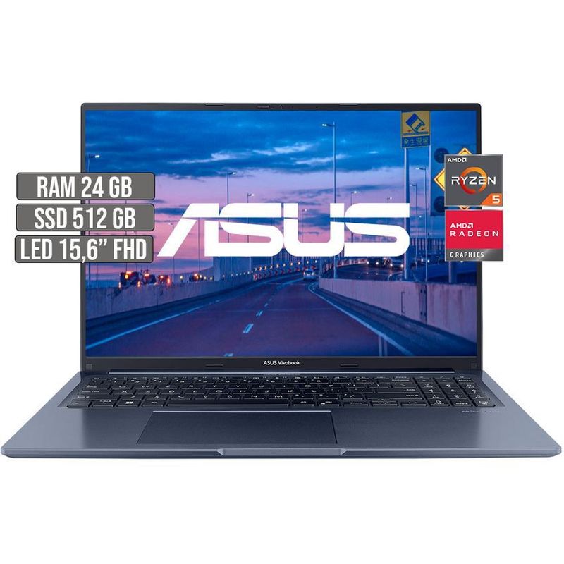 ASUS - Portátil Asus Vivobook Ryzen 5 5600H 512GB SSD 24GB RAM 16" FHD