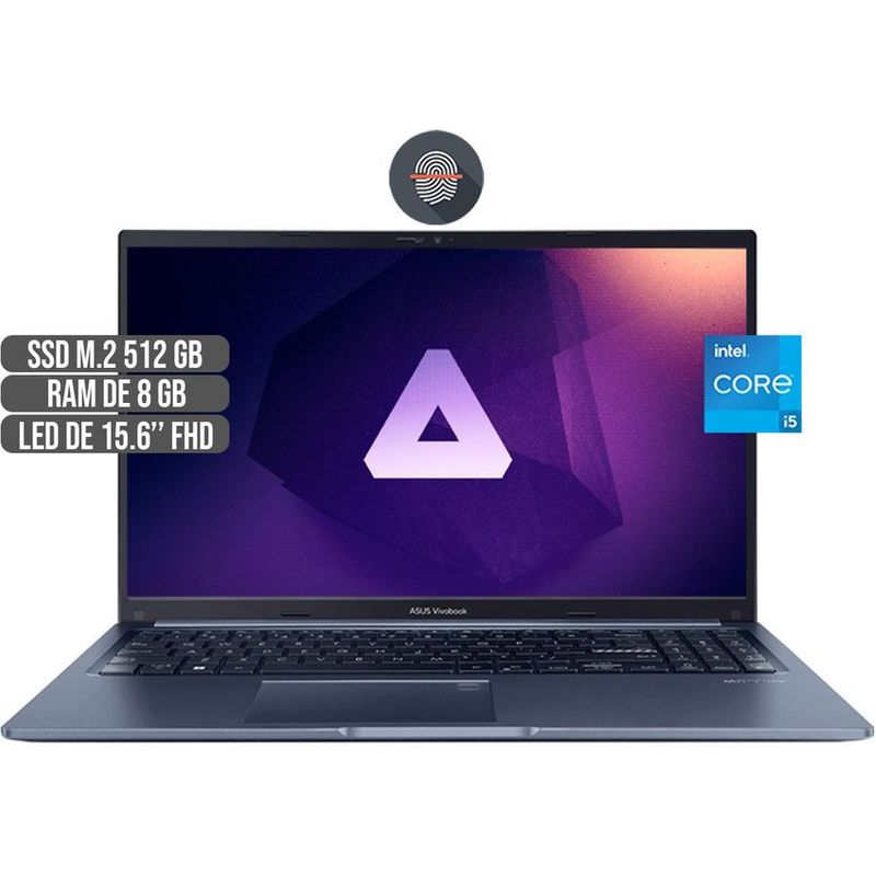 ASUS - PORTATIL ASUS INTEL CORE i5-1240P SSD 512GB RAM 8GB LED 156 FHD