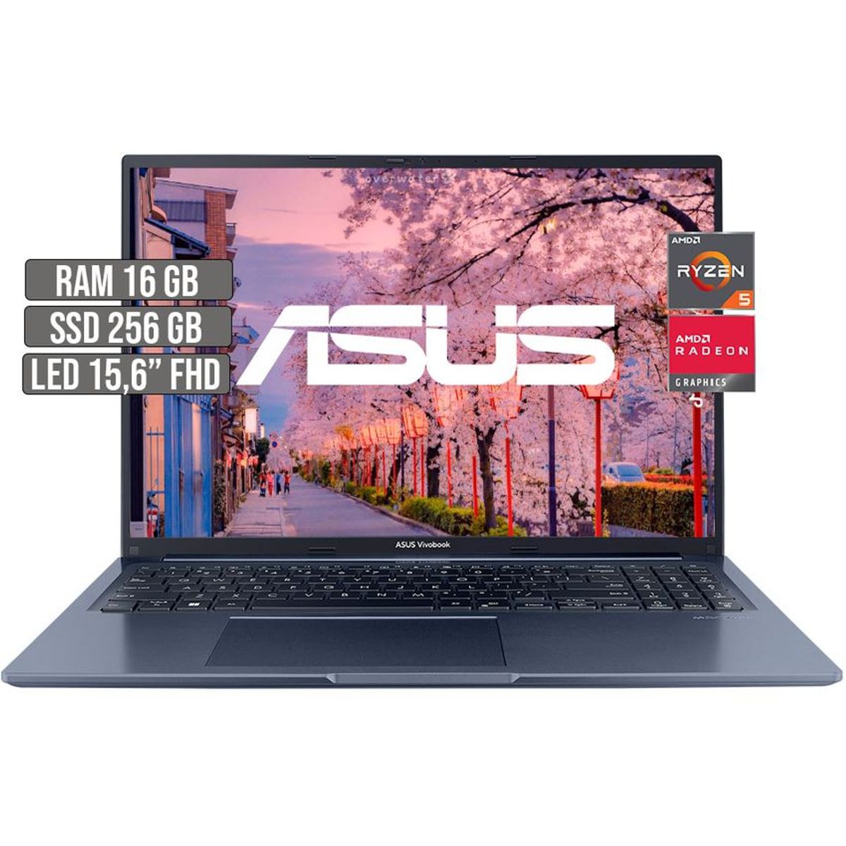 ASUS - Portátil Asus Vivobook AMD Ryzen 5 5600H 16GB RAM 256GB SSD 16" FHD Modelo M1603QA-MB120