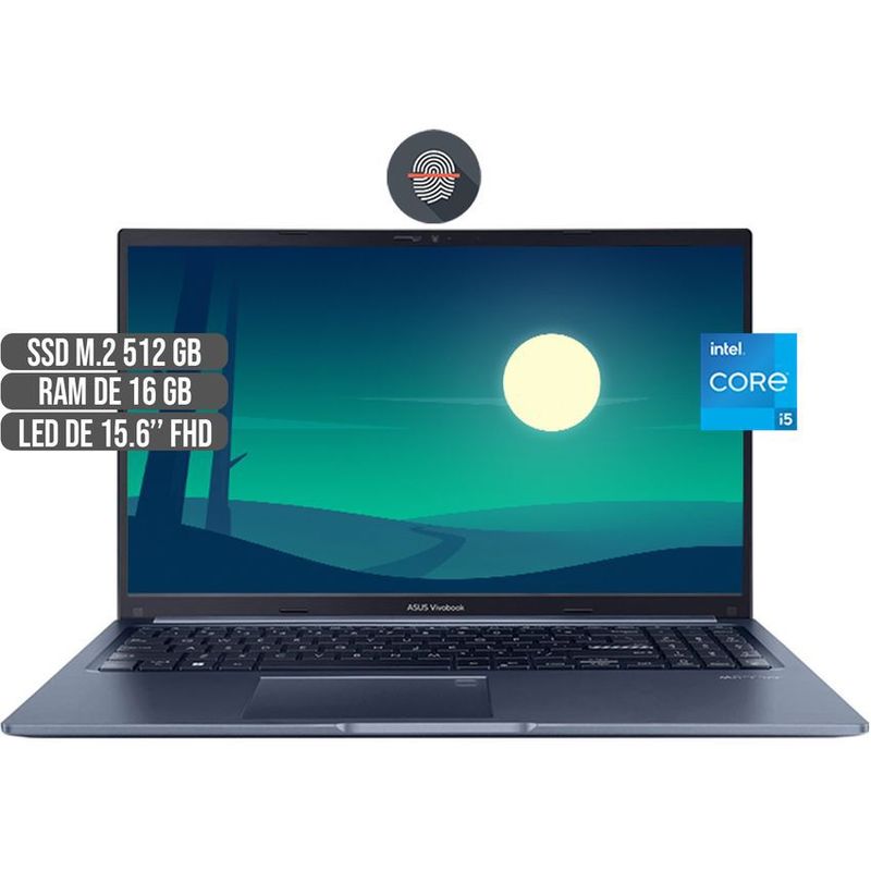 ASUS - PORTATIL ASUS INTEL CORE i5-1240P SSD 512GB RAM 16GB LED FHD 156