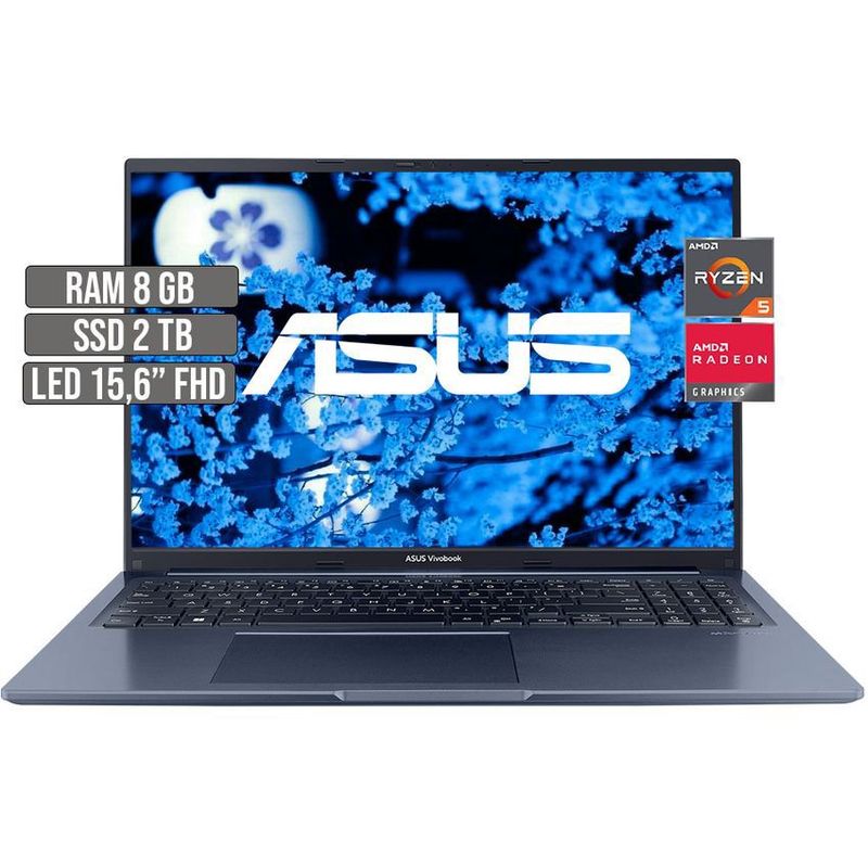 ASUS - ASUS VIVOBOOK AMD RYZEN 5-5600H SSD 2TB RAM 8GB LED 156 FHD
