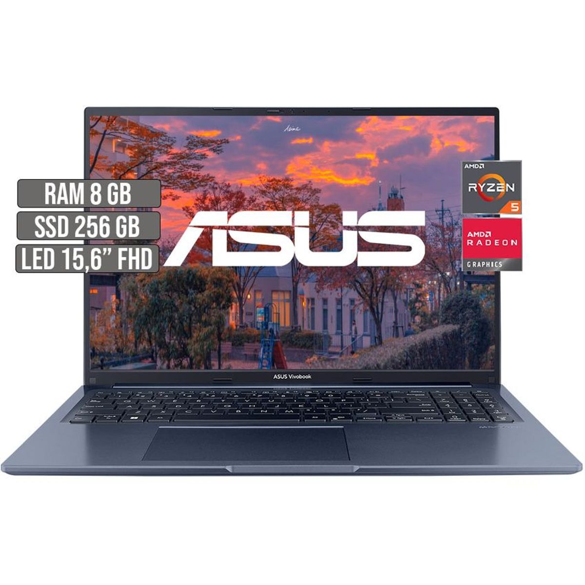 ASUS - ASUS VIVOBOOK AMD RYZEN 5-5600H SSD 256GB RAM 8GB LED 16 FHD