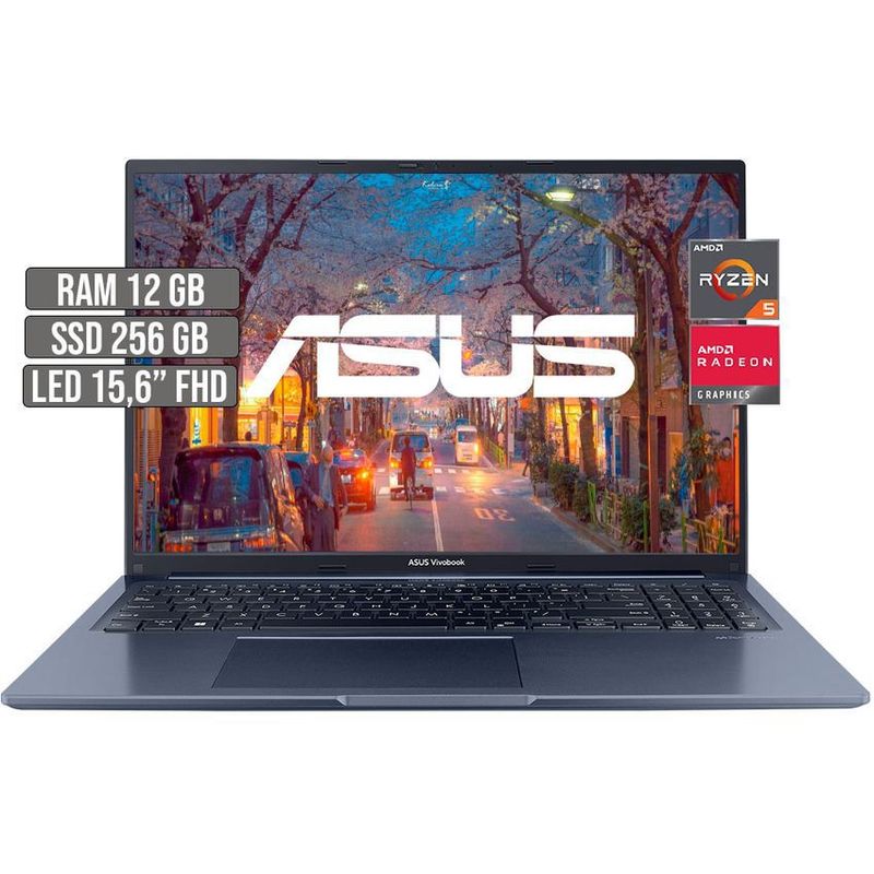 ASUS - ASUS VIVOBOOK AMD RYZEN 5-5600H SSD 256GB RAM 12GB LED 16 FHD