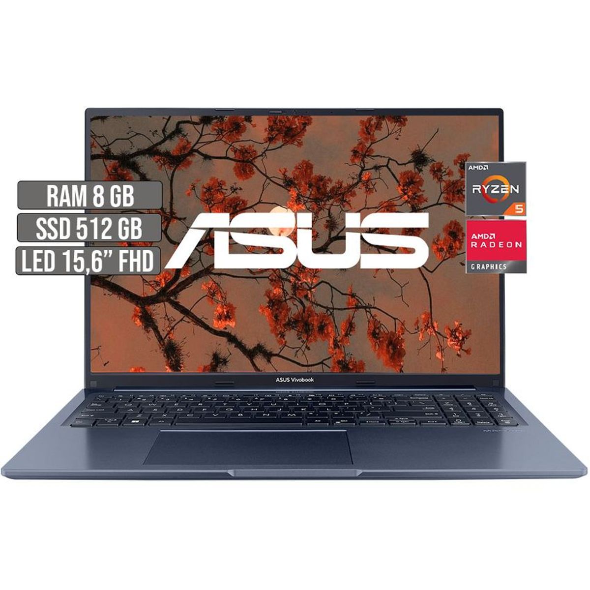 ASUS - ASUS VIVOBOOK AMD RYZEN 5-5600H SSD 512GB RAM 8GB LED 16 FHD