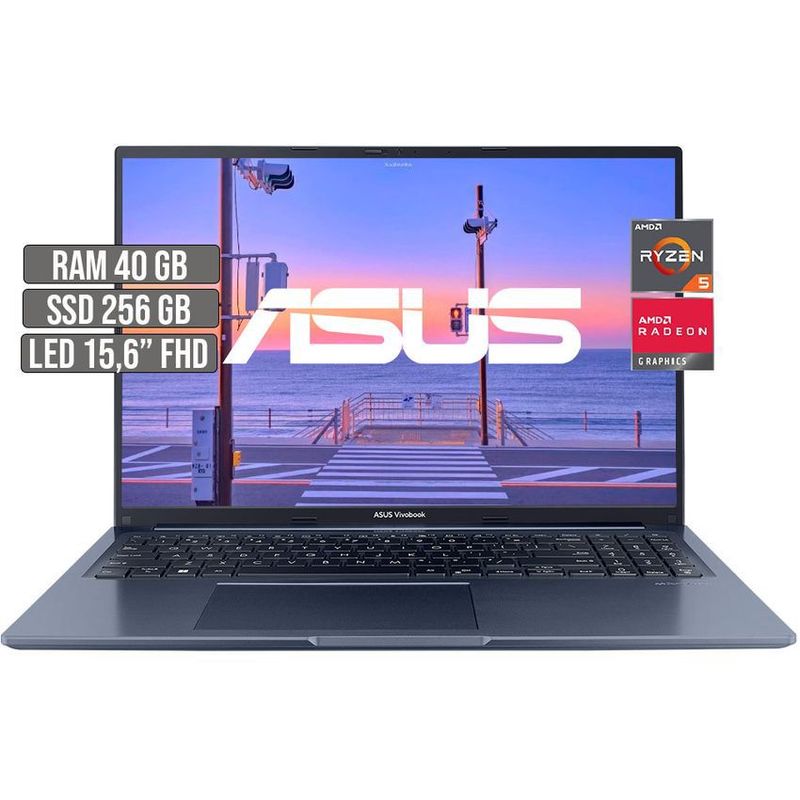 ASUS - ASUS VIVOBOOK AMD RYZEN 5-5600H SSD 256GB RAM 40GB LED 16 FHD