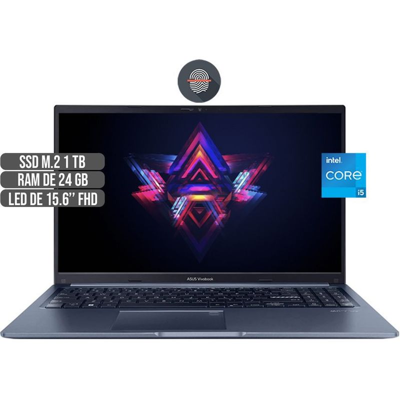 ASUS - PORTATIL ASUS INTEL CORE i5-1240P SSD 1TB  RAM 24GB LED 156 FHD