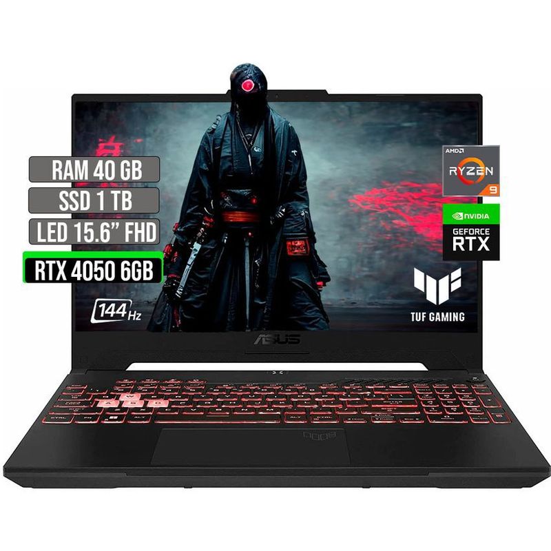 ASUS - ASUS TUF AMD RYZEN 9-7940HS SSD 1TB RAM 40GB RTX 4050 6GB LED 15.6" FHD 144 Hz
