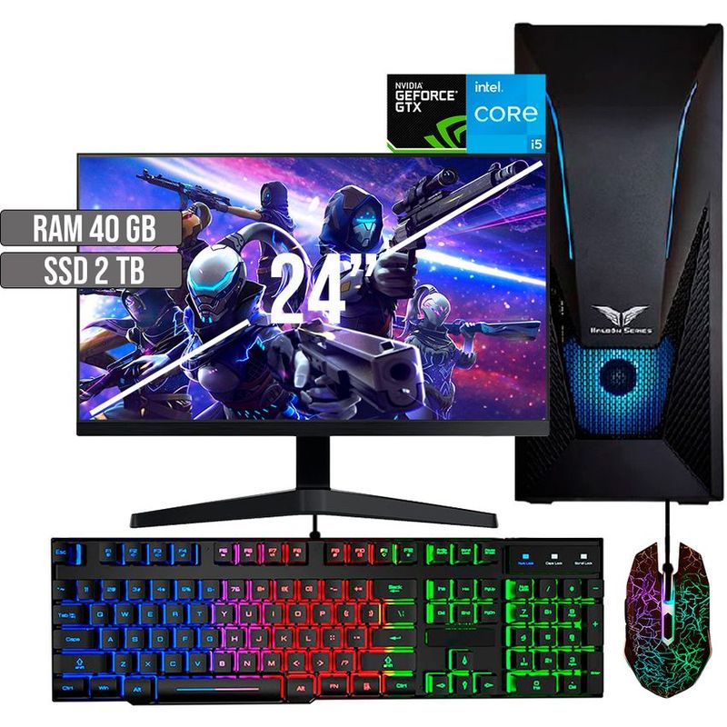 HALCON - PC GAMER INTEL CORE I5-12400 GTX 1650 4GB SSD 2TB RAM 40GB LED 24 FHD