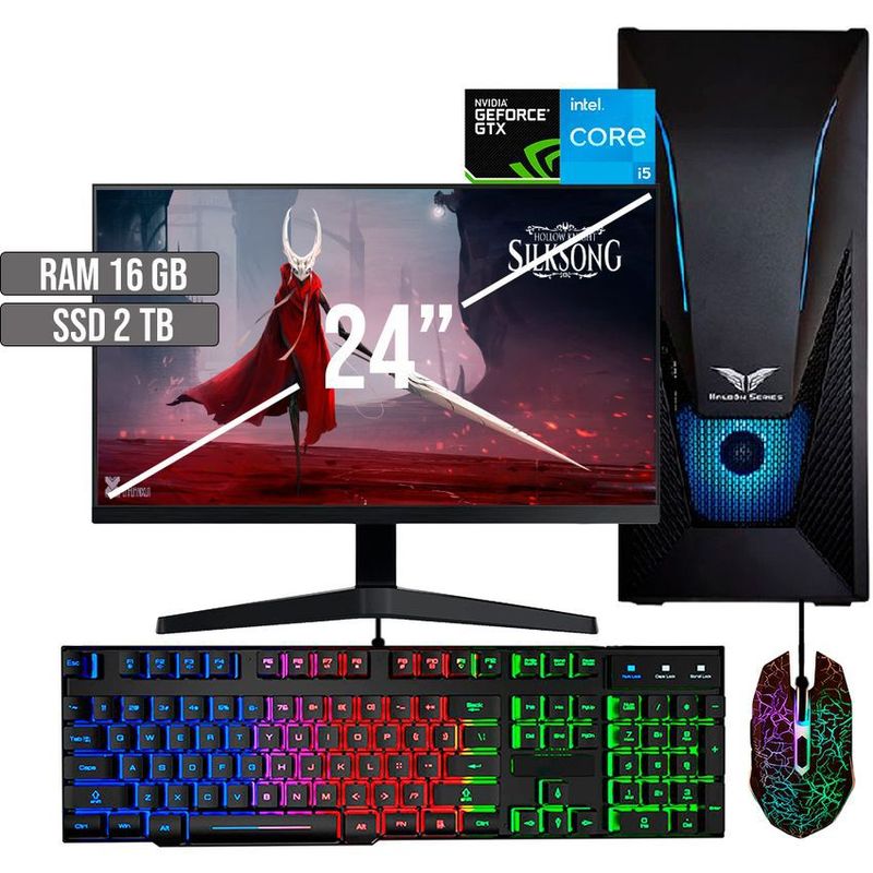 HALCON - PC GAMER INTEL CORE I5-12400 GTX 1650 4GB SSD 2TB RAM 16GB LED 24 FHD