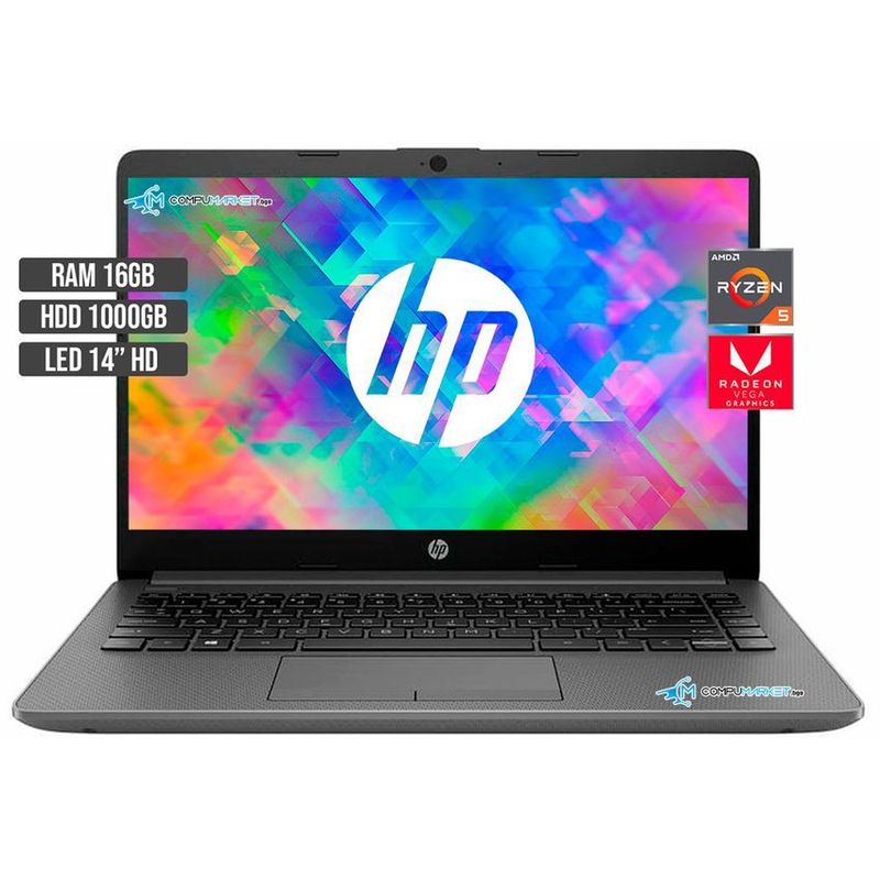 HP - COMPUTADOR PORTATIL HP AMD RYZEN 5 5500U HDD 1TB RAM 16GB 14" HD