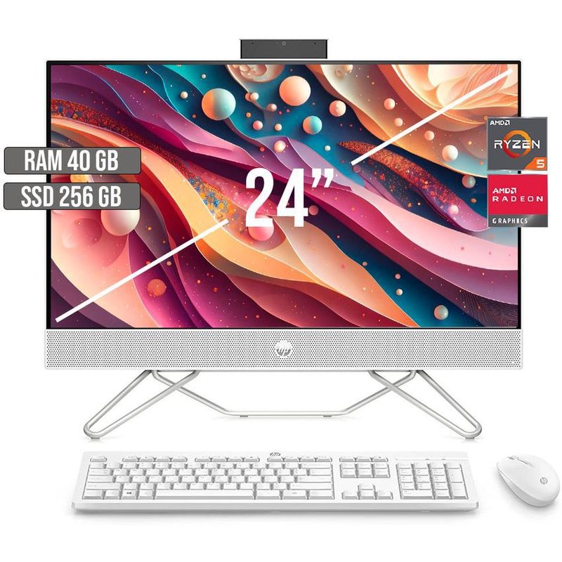HP - TODO EN UNO HP AMD RYZEN 5-5500U SSD 256GB RAM 40GB LED 24 FHD