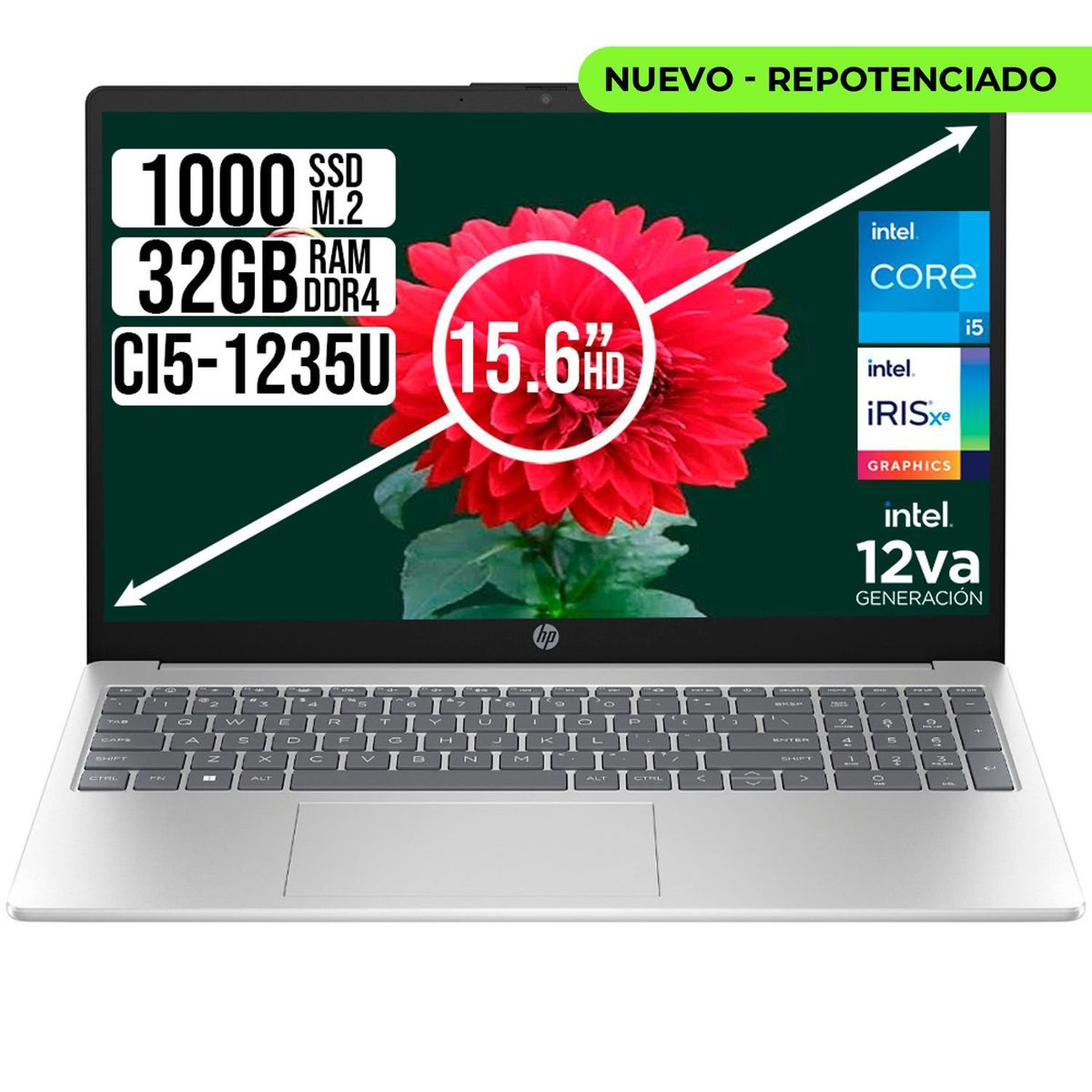 HP - PORTATIL HP INTEL CORE I5-1235U SSD 1TB RAM 32GB LED 15.6 HD