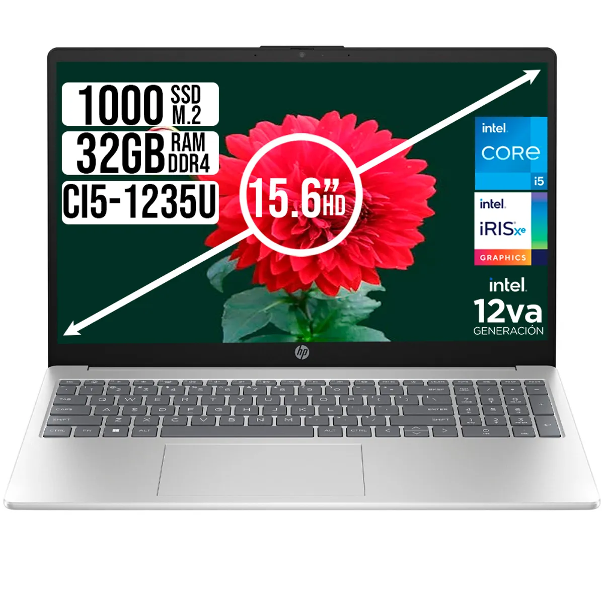 HP - PORTATIL HP INTEL CORE I5-1235U SSD 1TB RAM 32GB LED 15.6 HD