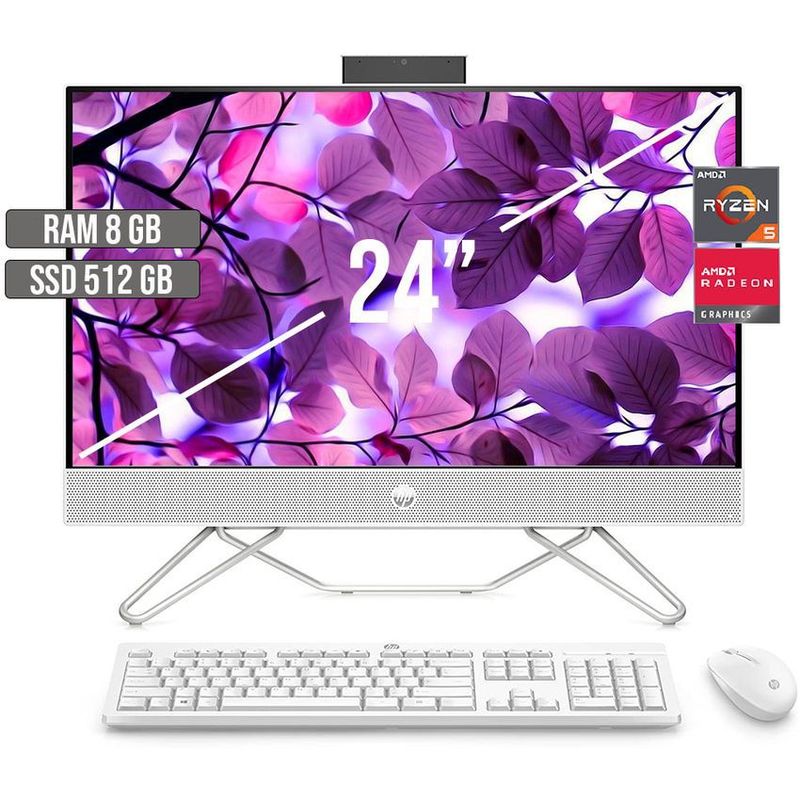 HP - TODO EN UNO HP AMD RYZEN 5-5500U SSD 512GB RAM 8GB LED 24 FHD