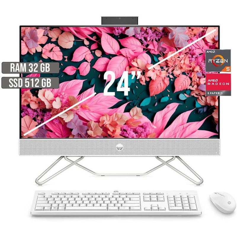 HP - TODO EN UNO HP AMD RYZEN 5-5500U SSD 512GB RAM 32GB LED 24 FHD