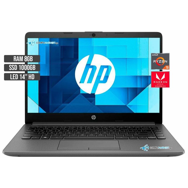 HP - COMPUTADOR PORTATIL HP AMD RYZEN 5 5500U HDD 1TB RAM 8GB 14" HD