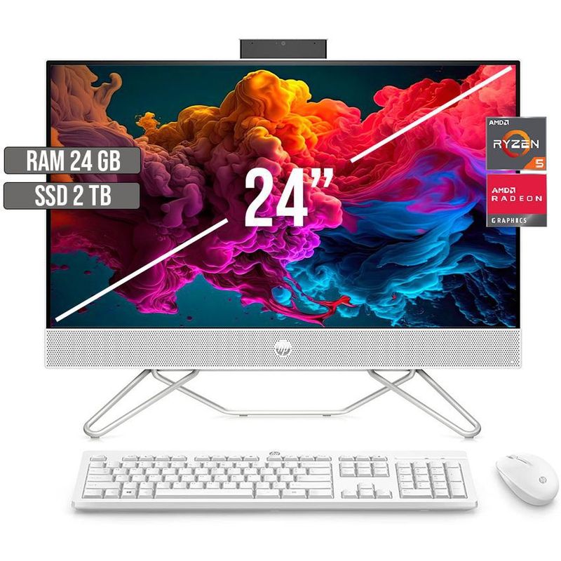 HP - TODO EN UNO HP AMD RYZEN 5-5500U SSD 2TB RAM 24GB LED 24 FHD