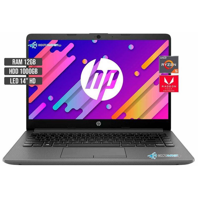 HP - COMPUTADOR PORTATIL HP AMD RYZEN 5 5500U HDD 1TB RAM 12GB 14"HD