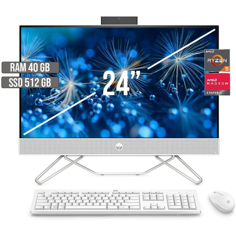 HP - TODO EN UNO HP AMD RYZEN 5-5500U SSD 512GB RAM 40GB LED 24 FHD