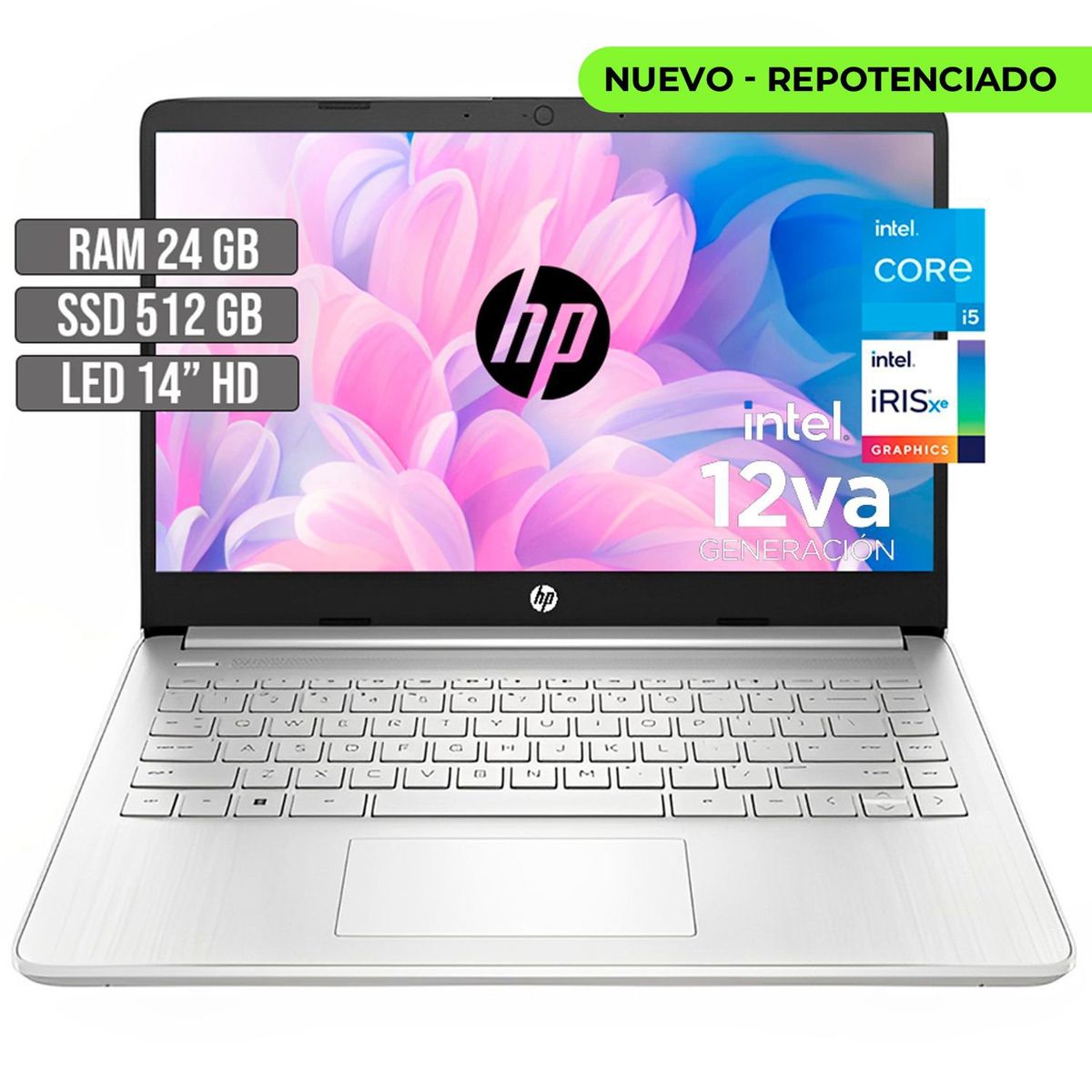HP - Portátil HP Intel Core i5 1235U 512GB SSD 24GB RAM 14 HD